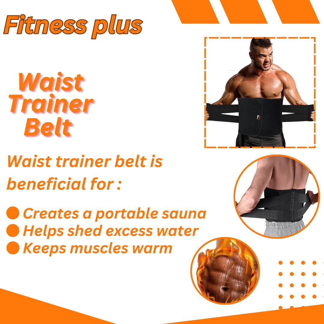 Black Latex Waist Trimmer for Men 3cm Portable