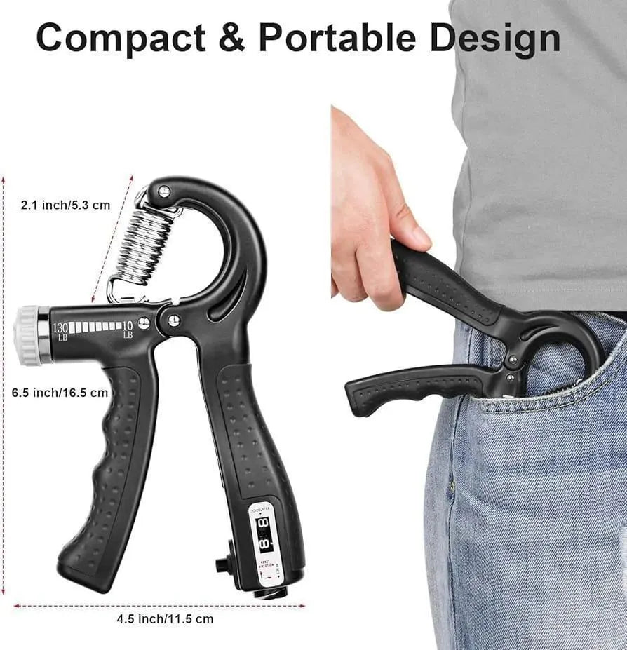 Countable Hand Gripper Adjustable Resistance Black