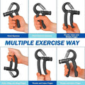 Hand Gripper Adjustable Resistance 5kg-60kg ABS Black